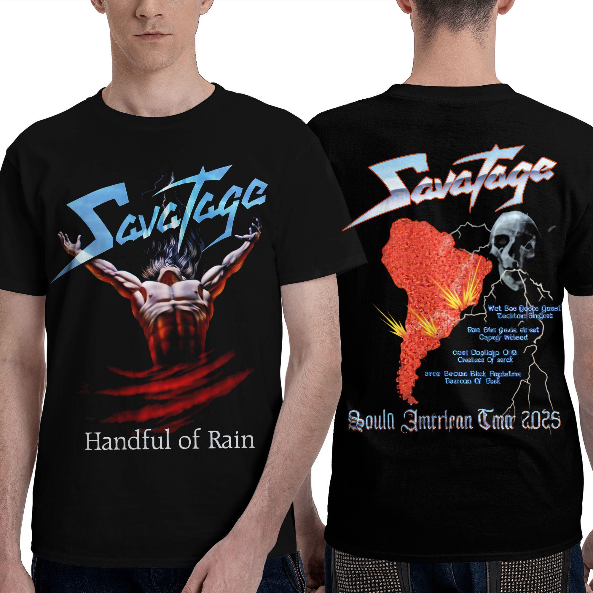 

Savatage Band European Tour 2025 Merch Shirt Men Women Fashion Pure Cotton Graphic Printed Tee Shirts 3XL