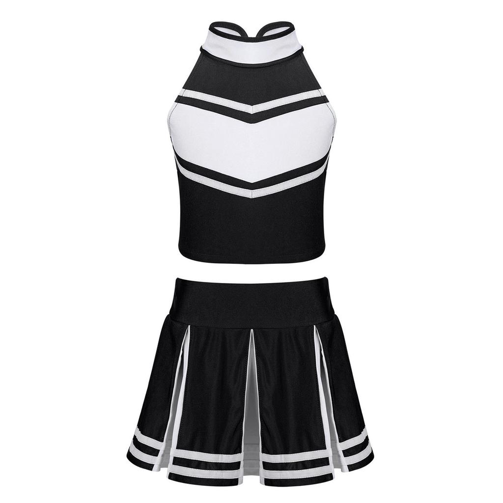 Kinder Mädchen Cheer Leader Kostüm Schuluniform Cheerleading Outfit Karneval Party Cosplay Kostüm