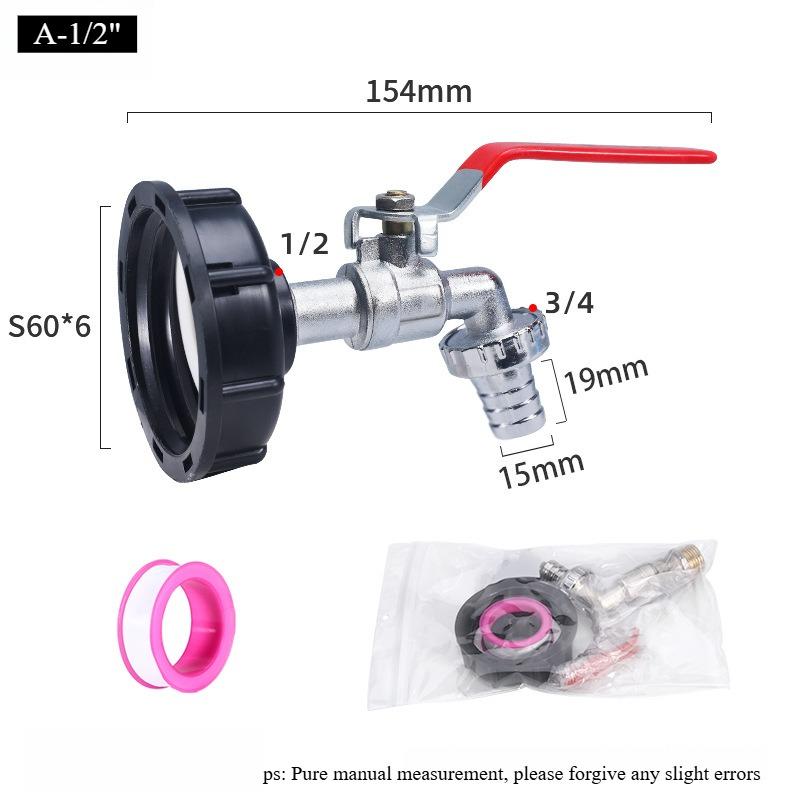 

S60x6 Крупная резьба Соединитель крана IBC бака X 1/2 3/4 Адаптер для водопроводной муфты 1000 л Сад Дом Сменный клапан Фитинг