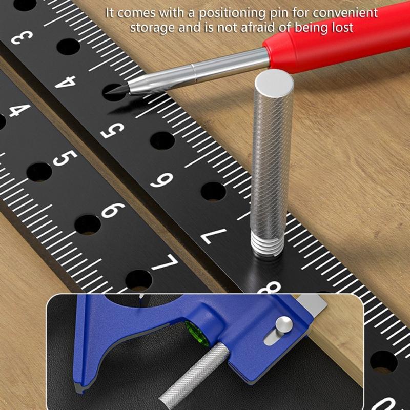 Aluminum Multiple Function Combination Square with Positioning Holes Accuracy Measuring Tool 300mm for Woodworking