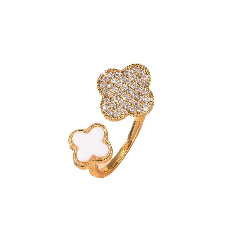 Fashionable and Trendy Open Four-leaf Clover Ring for Women A Luxurious Yet Understated and Sophisticated Piece That Won't Fade