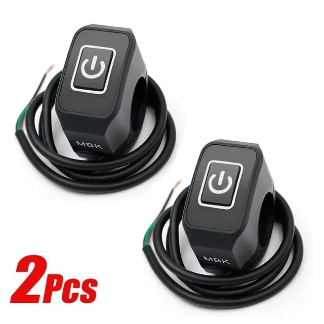 22mm Motorcycle Switch Button Handlebar Mount Waterproof Modified Switch Headlight Horn Control ON/OFF with LED Display Lamp