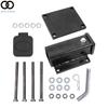 Bolt-On 2 Inch Receiver Bracket For Square Bumper 4-4.5 Inch With Hardware Black