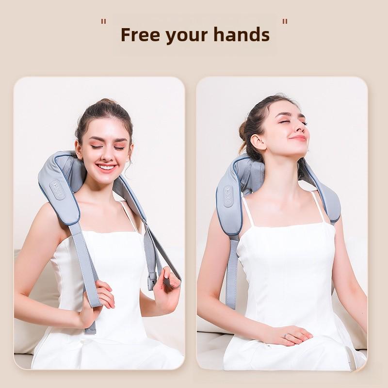 Xale massageador cervical e trapézio portátil recarregável para pressionar e amassar