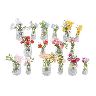 10pc Dashboard Center Console Mount Greenery Decoration Glow Small Figurines Decors Miniature Potted Flowers Ornament