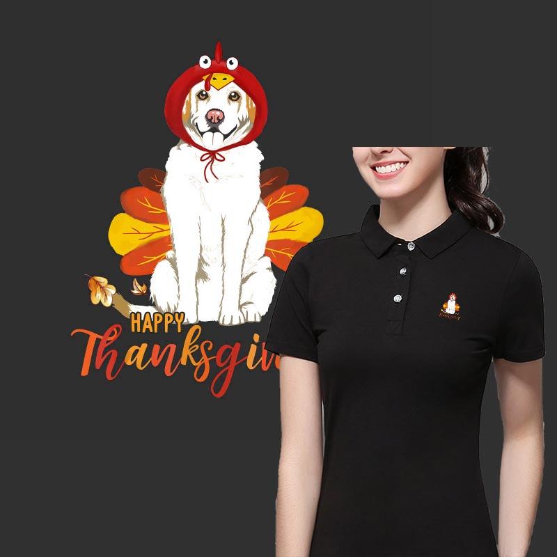 Buy Golden Retriever Turkey Costume Happy Thanksgiving Printing Women