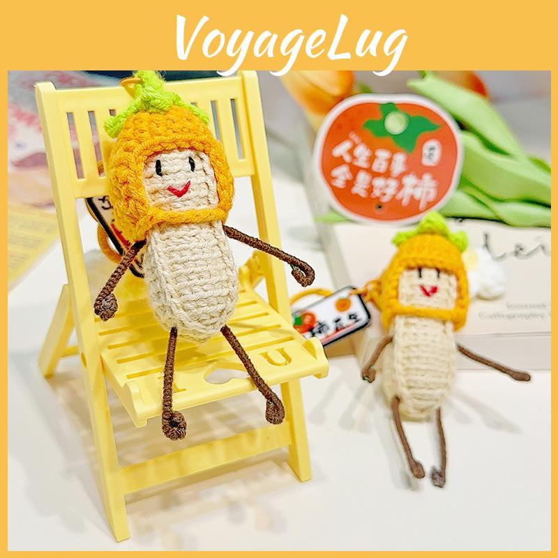 Persimmon Head Peanut Toy Craft Felt Keyring Featuring Small Decorate Pendant