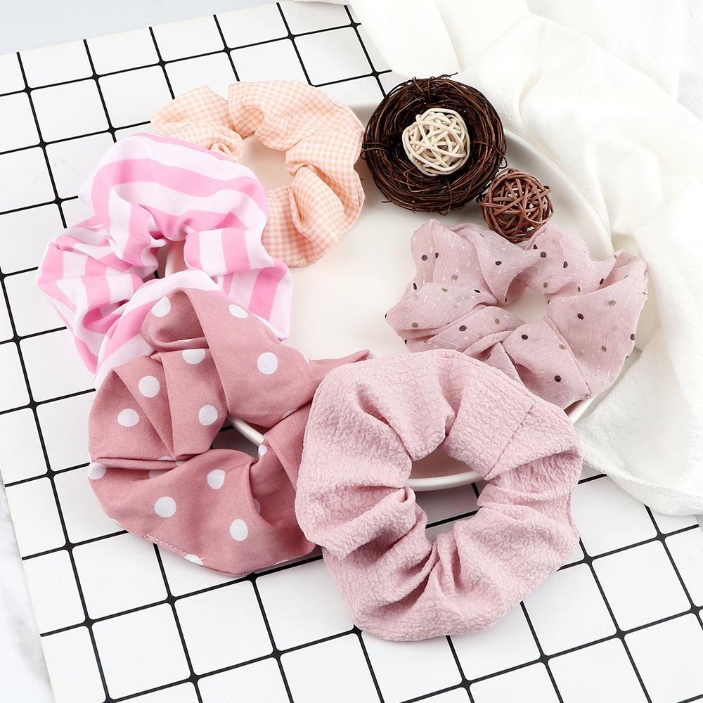 5PCS/Set Korean Fashion Hair Bands Elastic Dots Satin Silk Scrunchie for Women Girls Hair Accessories Hair Ties Holder