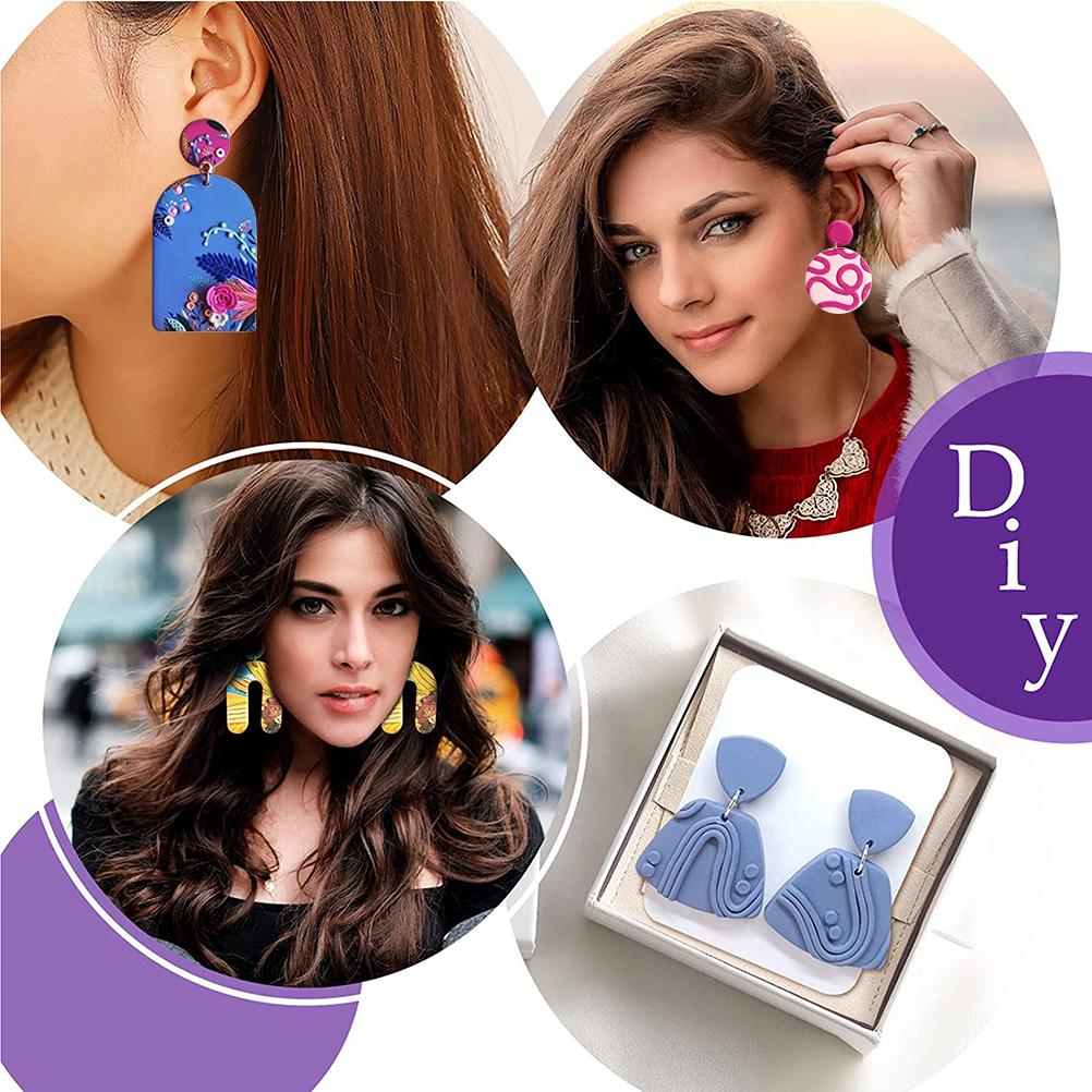 Polymer Clay Cutters DIY Clay Cutters Shapes for Polymer Jewelry Making with Earring Cards Hooks DIY Plastic Bags