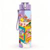 1PC Colorful Magic Box Doodle Art Pattern 750ml Color Plastic Sports Water Bottle Leakproof Flip Straw Lid Suitable for Sports Office Home Use