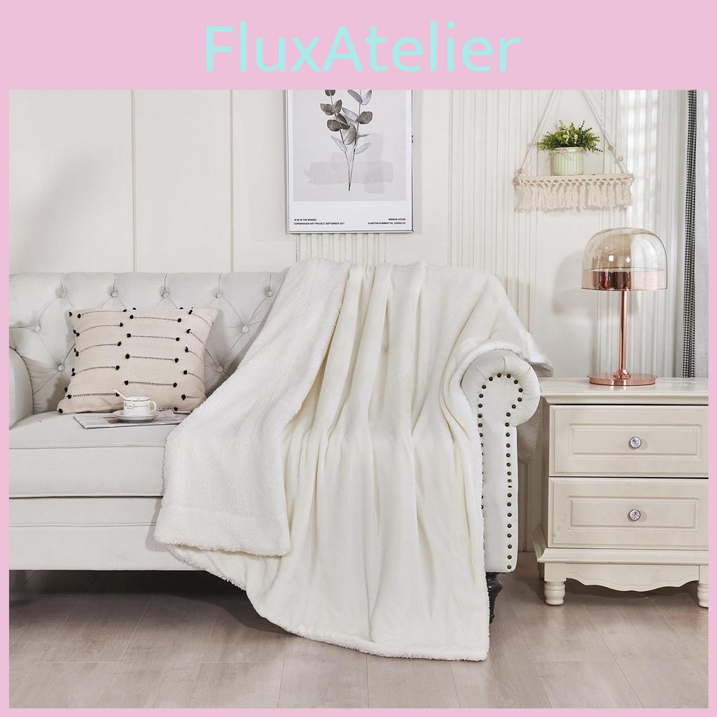 Polyester Thick Plush Fleece Blanket With Double Layer Warmth For Home Sleep Use