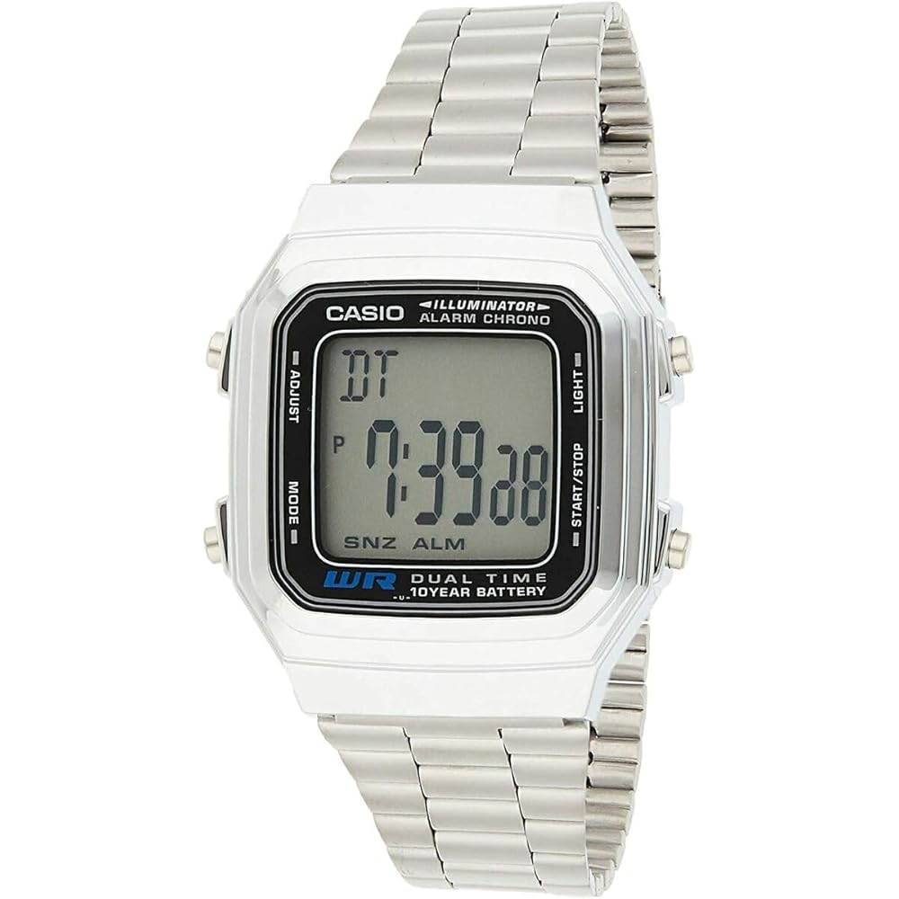 

Casio A178WA-1A Digital Watch Men s Imported Model Stainless Steel Band Water Resistant