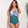 Women's Bikini Swimwear One-Piece Vintage Conservative Solid Sexy Swimsuit Swimming Beachwear