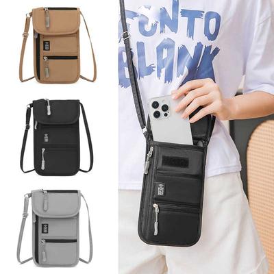 Draagbare Crossbody Tas Reizen Paspoort Documententas Multifunctionele Ticket Kaart Opbergtas Oxford Doek Nek Hangende Telefoon Tassen