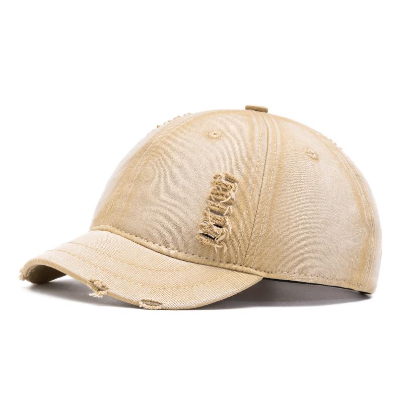 Vintage Czapka Baseballowa z Krótkim Daszkiem Męska Podarta Czapka w Jednolitym Kolorze Damski Kapelusz Przeciwsłoneczny na Outdoor