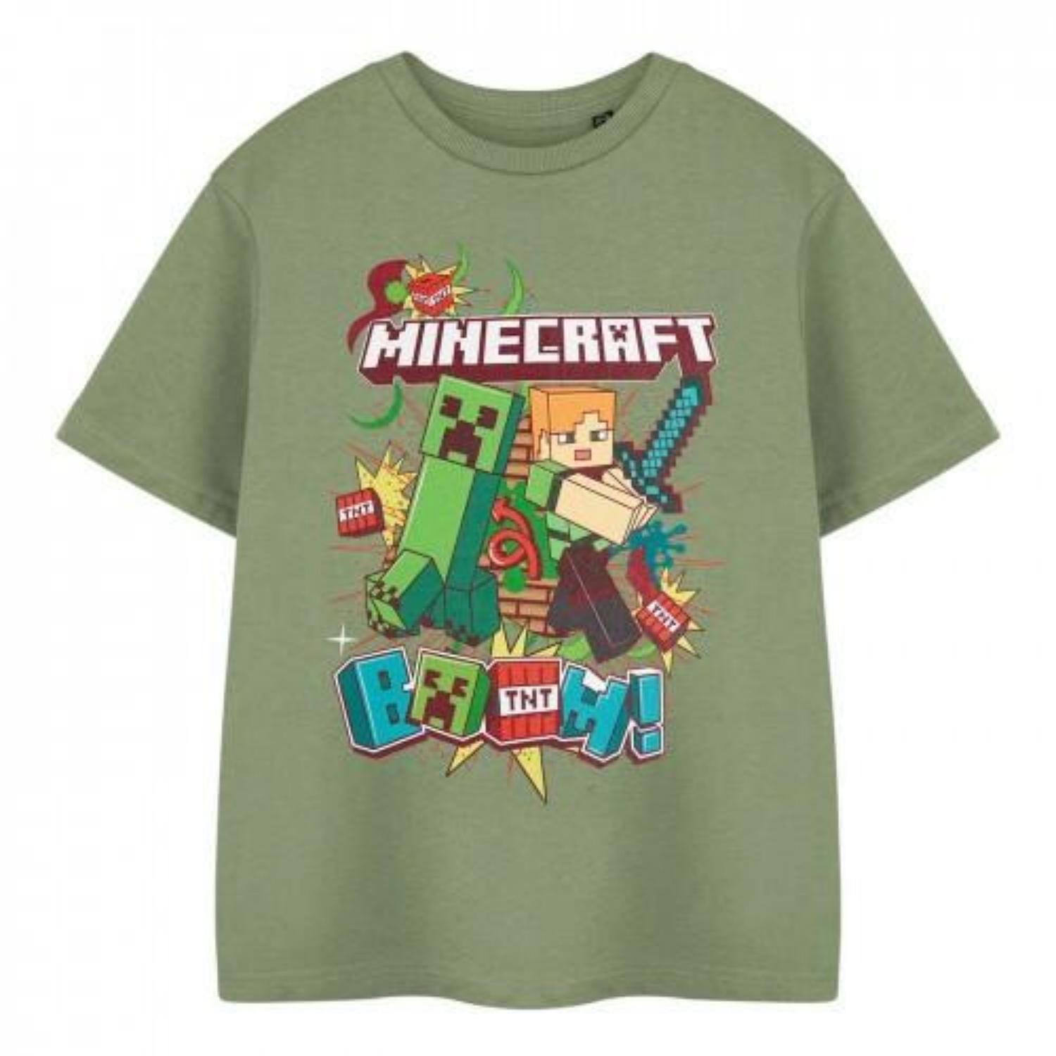 Minecraft Boys Boom Cotton T-Shirt S