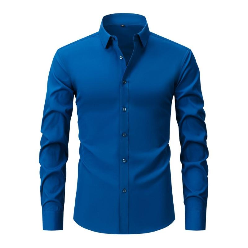 Lightweight Stretch Men's Shirt Long Sleeve Solid Color Fashionable Casual Business Cardigan