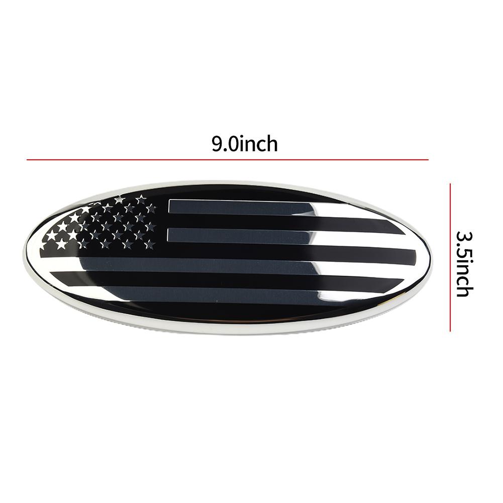 

Update and customize your Front Grille Rear Door for Ford F150 F350 with 9-inch Oval Emblem Badge US Flag Design