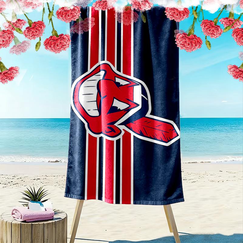 Cleveland Indians Print Beach Towel, Large Soft Quick Dry Towel for Beach Camping Swimming