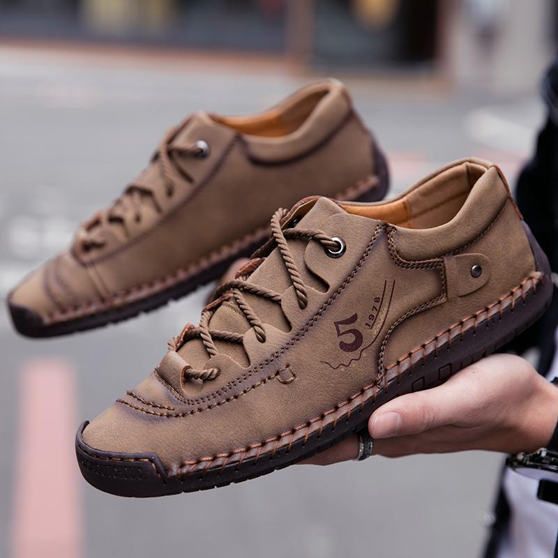 Men's Loafers Large Size 38-48 Casual Shoes Casual Men's Shoes Handmade Leather Shoe Green Loafers Men