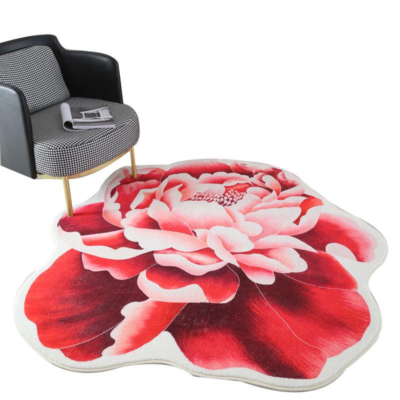 Irregular Flower Carpet Home Living Room Sofa Coffee Table Non Slip Pad Bedroom Bedside Mat