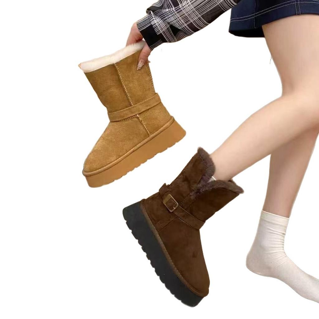 [Fanfna] Snow boots 2025 winter new thick-soled Northeast fluffy piled thickened warm and wear-resistant cotton boots