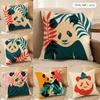 Panda tropical leaves Cushion Cover Silky Short Plush Invisible Zipper Dustproof Sofa Pillow Case for Home Decor