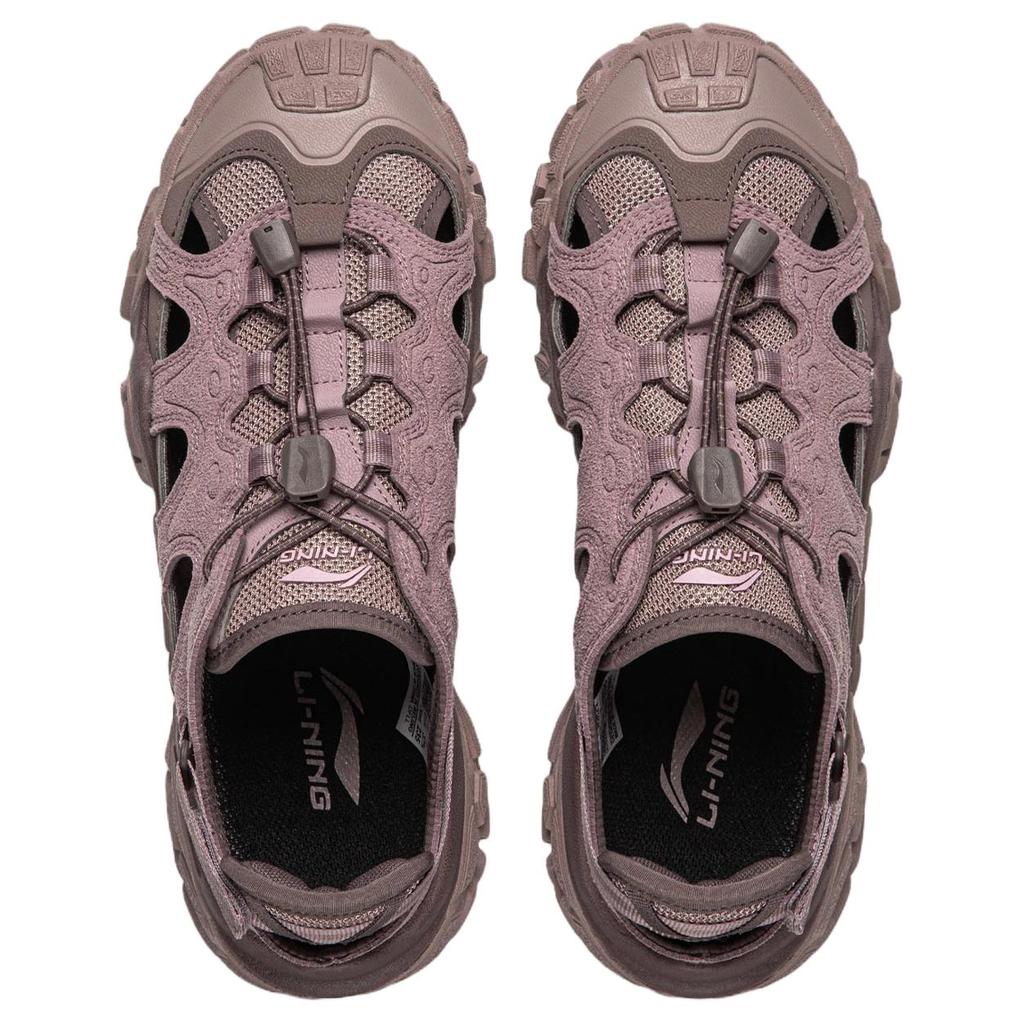 Li Ning Sand Dune Synthetic Leather, Textile Breathable River Trekking Shoes Women's Rose Umber AGUW028-4