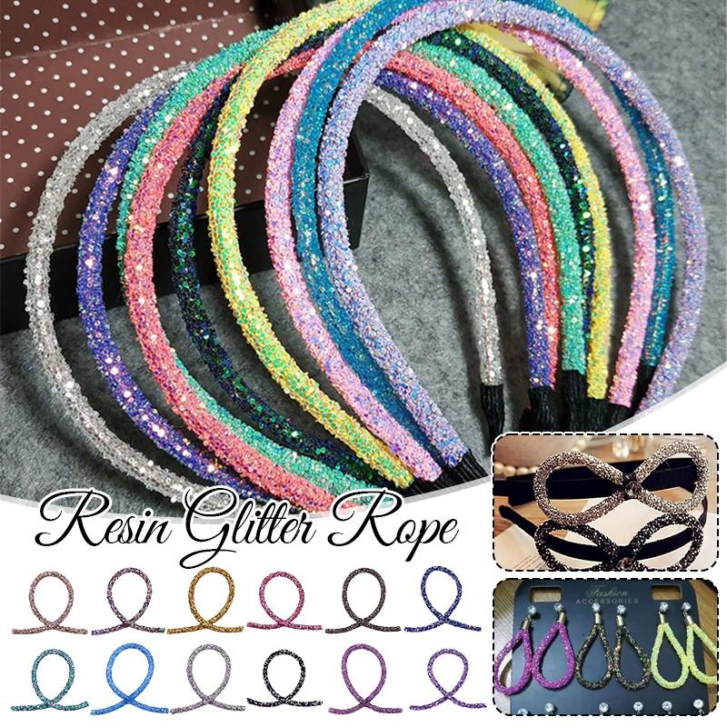 1Yard Rhinestone Tube Trim Resin Cord Sewing Chain for Clothing Shoe Headwear DIY Costume Decoration Applique Craft Accessories