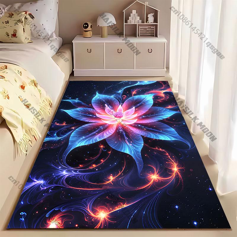 Vibrant cosmic flower energy carpet Yoga living room room decor children's crawling mat doormat area rug games mat