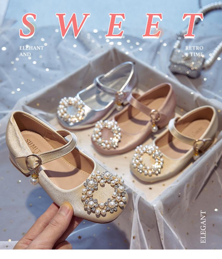 Mädchen Prinzessin High Heels: Leder Schuhe Frühling/Herbst 2025