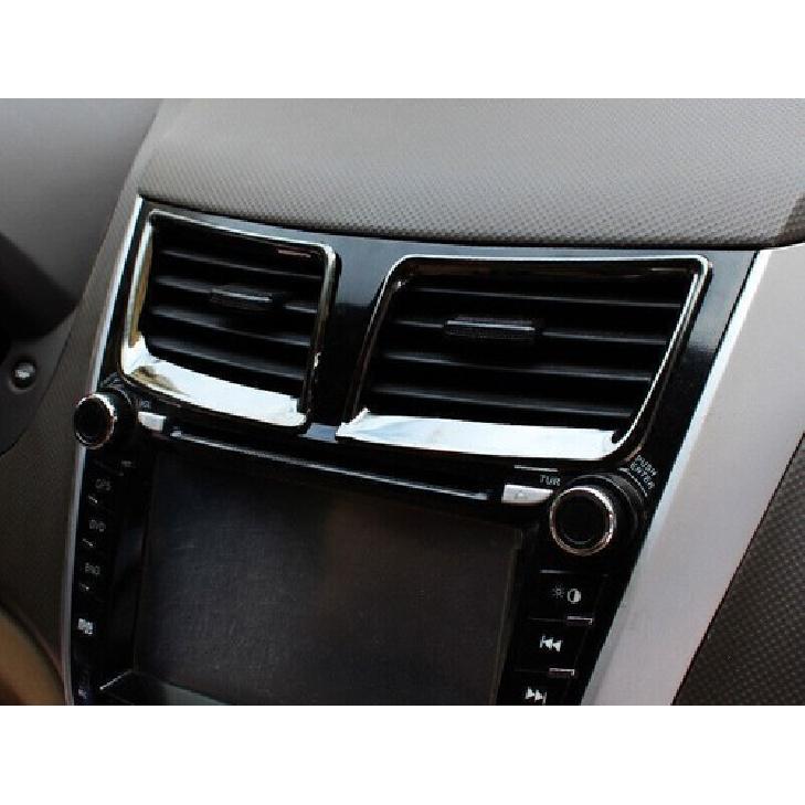 Central Console Air Outlet Vent Trim 2* For Hyundai Accent 2012-2017 Black Steel