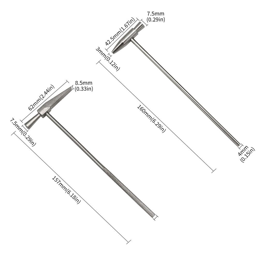 2 Stück Stimmhammer Daumenklavier Stimmhammer für Uhrenreparatur Klavierwerkzeuge Hammer Stimmhammer Daumenklavier Stimmhammer