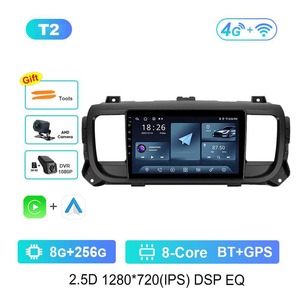 Carplay Android OS 9'' for Citroen Jumpy 3 2016 - 2021 for Peugeot Expert 3 2016 - 2021 Car Radio Multimedia Player 4G Bluetooth