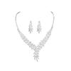 Luxuriöses glänzendes Strass-Halsketten-Ohrring-Set, hochwertige Temperaments-Halskette Ohrschmuck