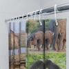Animal Kingdom Shower Curtain Wildlife Safari Decor for Bathroom Printed Fabric Waterproof Bath Mat Set with Hooks 3D Print Desi