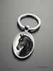 Stylish Black Horses Alloy Keychain