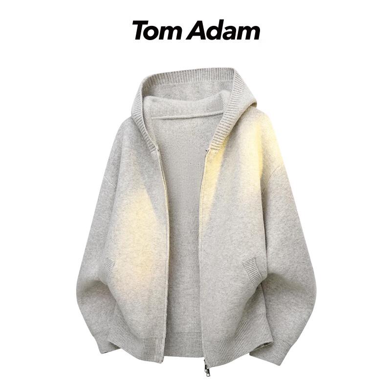 

TOM ADAM Men s Double Zipper Hooded Knit Sweater 2XL
