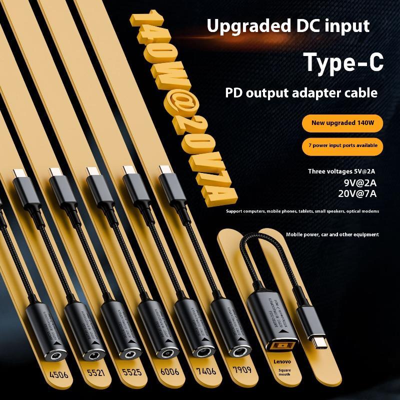 1Pcs Fast Charging Cable For Macbook Huawei 140W Universal Laptop 5V 9V 20V DC Female To USB C Type C PD Power Adapter Converter