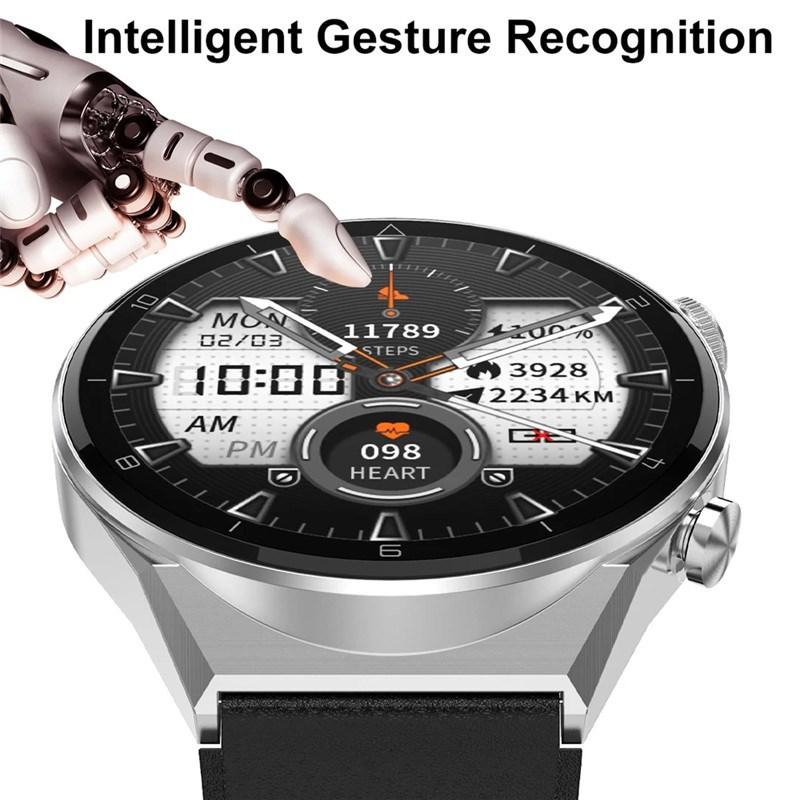 Luksus Smart Watch Herre 1,45 tommer IPS Trådløs Charing NFC Access Bluetooth Call AI Voice Fitness Armbånd Hjertefrekvens Smartwatch