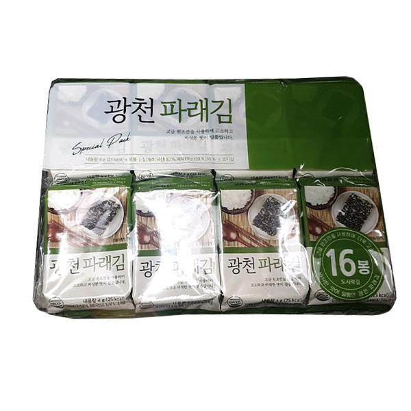 Kwangcheon Seaweed Green Laver (Lunchbox size) 4g x 16 Bags One thing