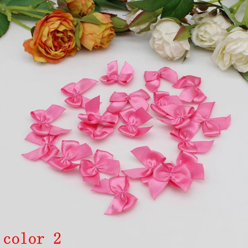 50-100Pcs/Pack 2*2.5cm Small Dacron Ribbon Bow Flower Craft Decoration Handwork DIY Party Decoration Colored Ribbon Bows