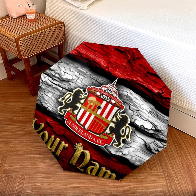 1 PC Automatic Folding Umbrella - Sunderland A.F Custom Name Pattern, Portable & Foldable Design with 8 Ribs, Christmas Birthday Gifts