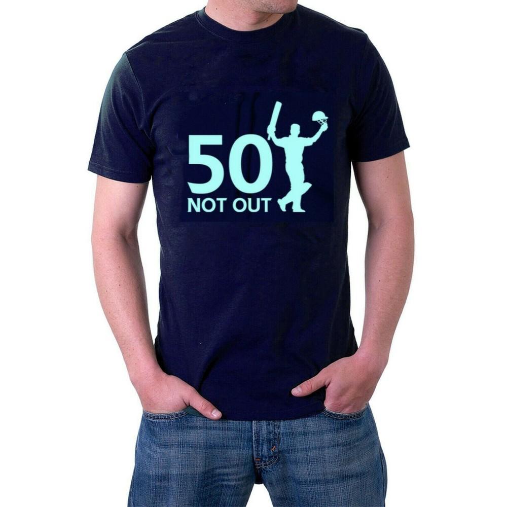 

50 Not Out T-shirt. Cricket Batter. Birthday Tee. Anniversary Tee by Sillytees 4XL