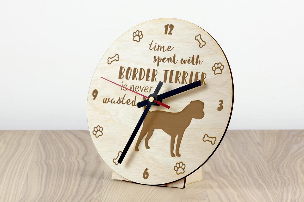 Border Terrier - clock with dog, wooden clock with engraving, personalised clock by Art-Dog