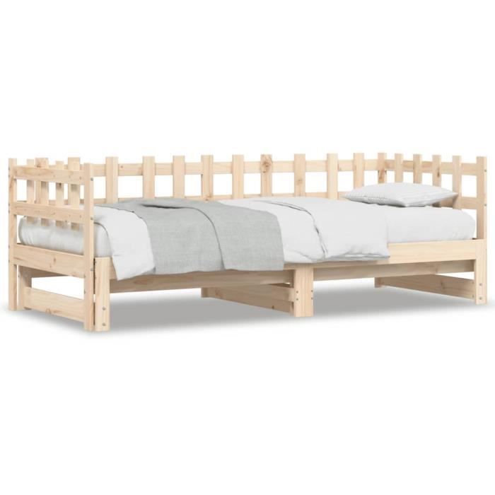 VidaXL Lit coulissant 2x(80x200) cm Bois de pin massif 840385