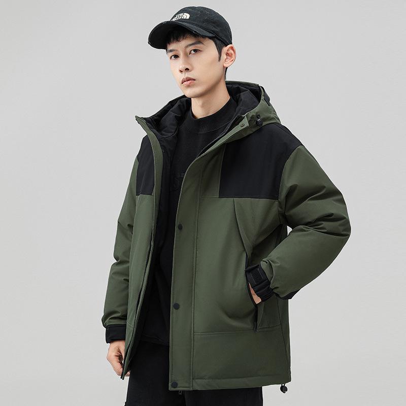 

Пуховик мужской пуховое пальто зимнее новое спортивное пух белой утки утолщенное ветрозащитное уличное свободное пальто с капюшоном 3XL