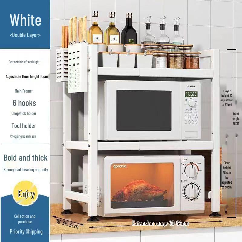 Microwave Oven Kitchen Storage Rack for Spices and Rice Cooker