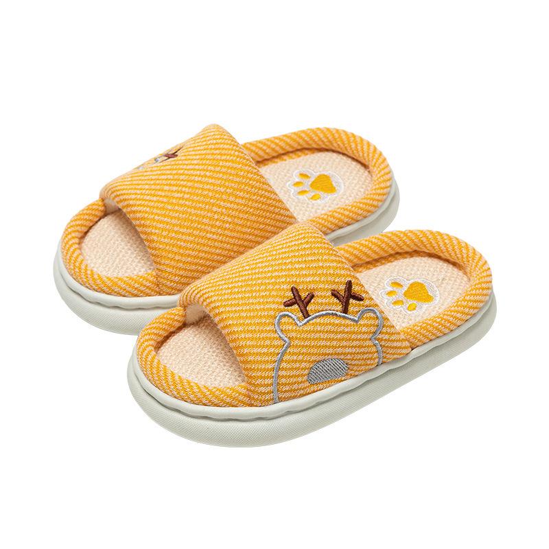 Children's linen Girls Boys Spring Autumn Summer Non-slip Cloth Bottom Home Household Indoor Baby Shoes Parent-child Adult