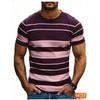 Fashion Stripe Contrasting Colors T Shirts For Men Simple Trend Streetwear 3D Printed Crew Neck Tees Casual Breathable T-shirts